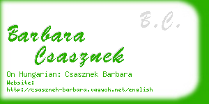 barbara csasznek business card